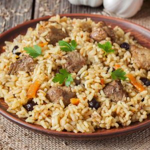 arroz con carne de cerdo